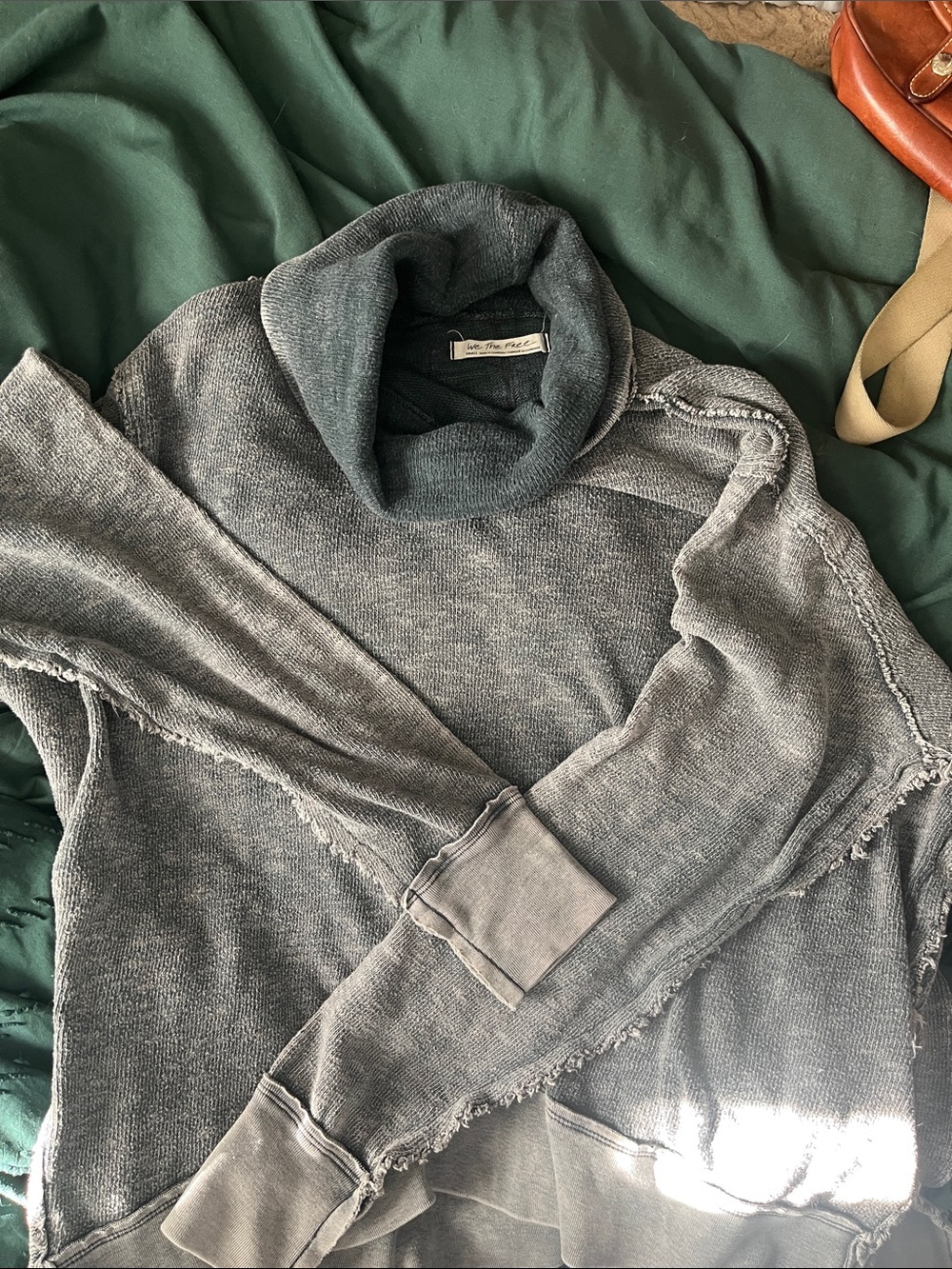 We the Free Washed Gray Turtleneck Women's Sweater - Unbranded